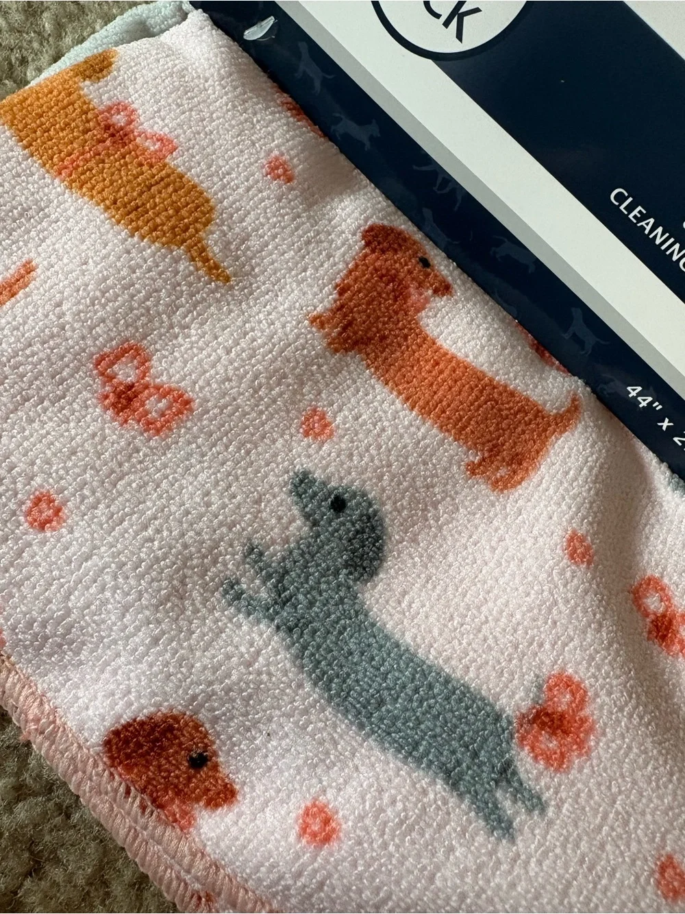American Kennel Club Pink Dachshund Microfiber Pet Towel - 2 Pack
